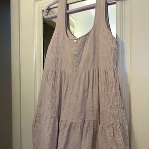 Urban Outfitters Linen Babydoll Tank Dress Sz L